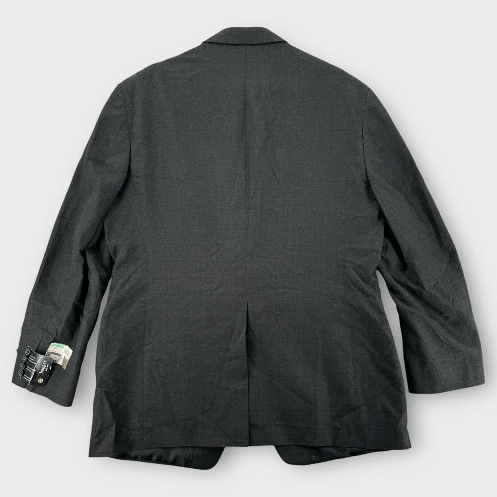 Haggar Blazer Coat Jacket Mens 46L Dark Gray Suit Up System Custom Fit NWT